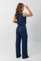 Conjunto Raquel Risca de Giz Azul Marinho